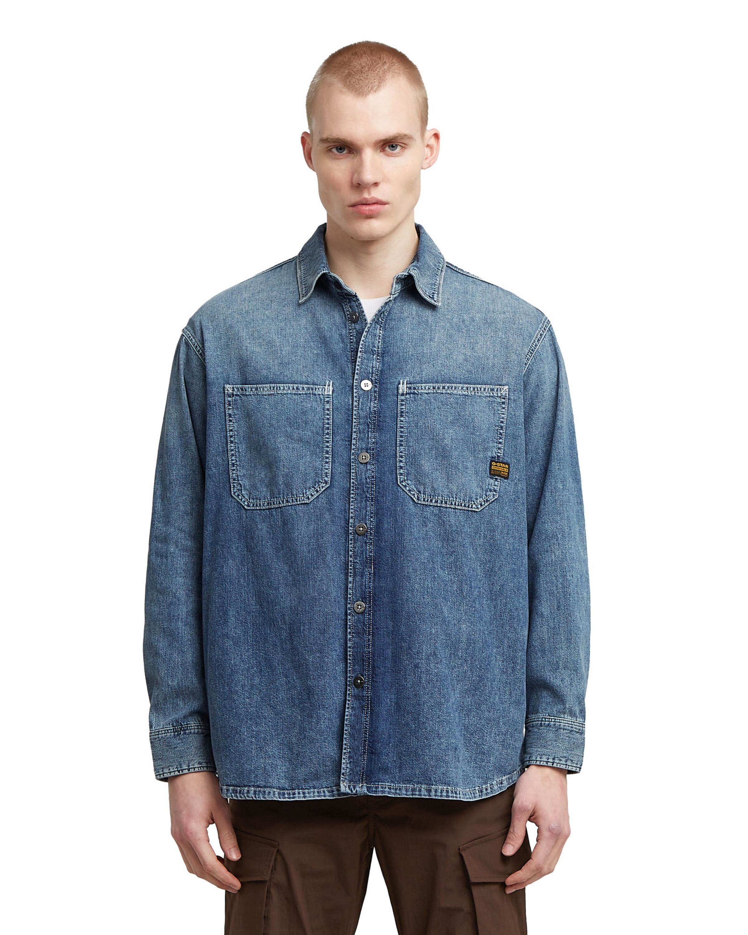 G-STAR Regular fit Overhemd in Blauw: voorkant