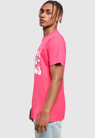 Merchcode Shirt 'Peanuts - Rebel with paws' in Roze