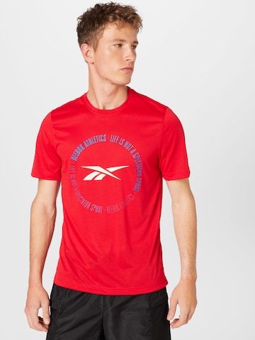 Maglia funzionale 'Life Is Not a Spectator' di Reebok in rosso: frontale