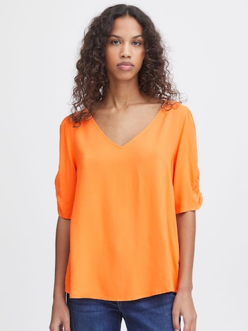 ICHI Blouse 'MAIN' in Oranje: voorkant