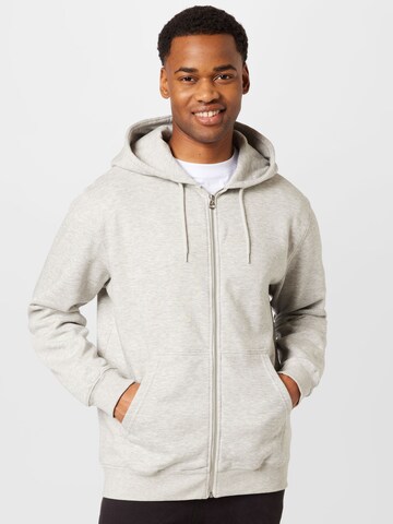 WEEKDAY - Sudadera con cremallera en gris: frente