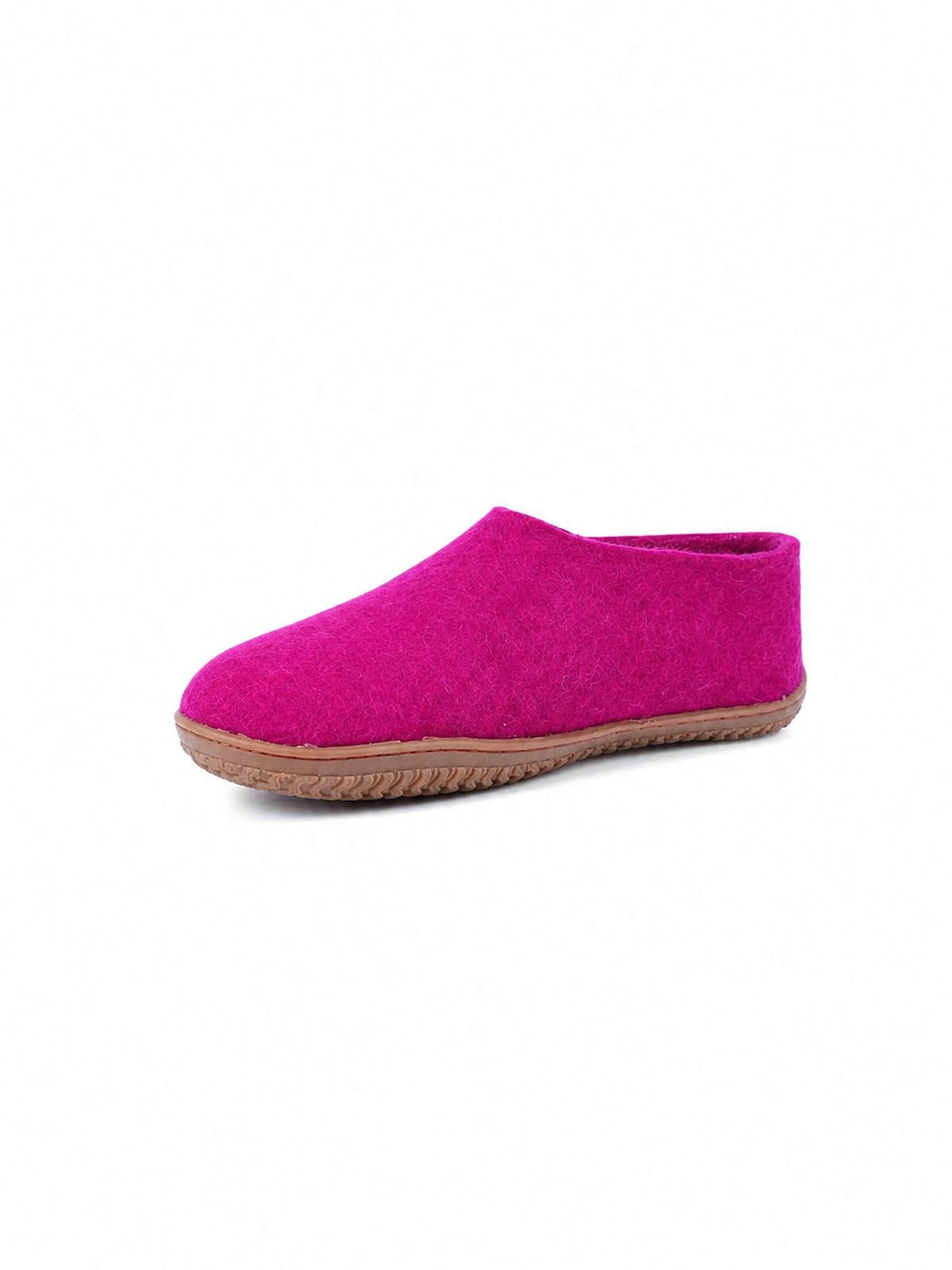 SHUS walk with nature Huisschoenen 'Uld hjemmesko (100% ren uld)  m/Gummisål - Dansk Design fra SHUS' in Roze: voorkant