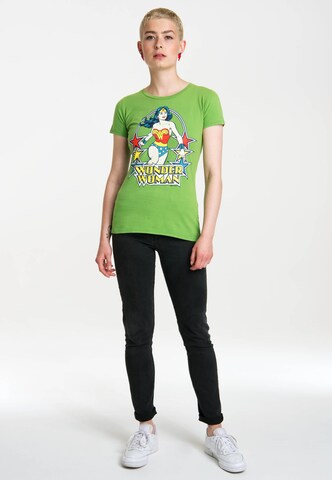 LOGOSHIRT Shirt 'Wonder Woman Stars' in Groen