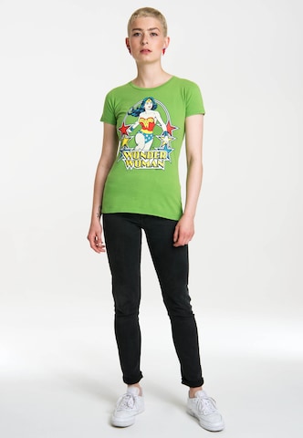 LOGOSHIRT Shirt 'Wonder Woman Stars' in Green