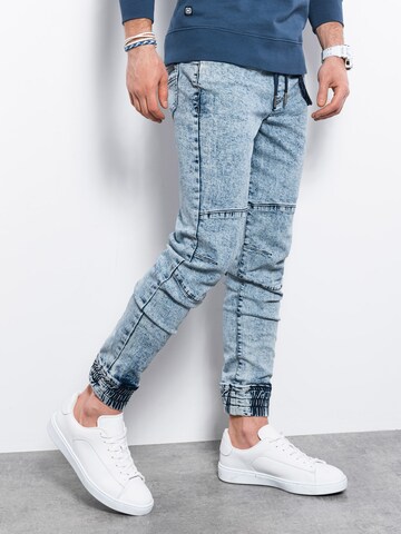 Ombre Tapered Jeans in Blau