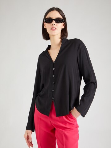 Camicia da donna di QS in nero: frontale