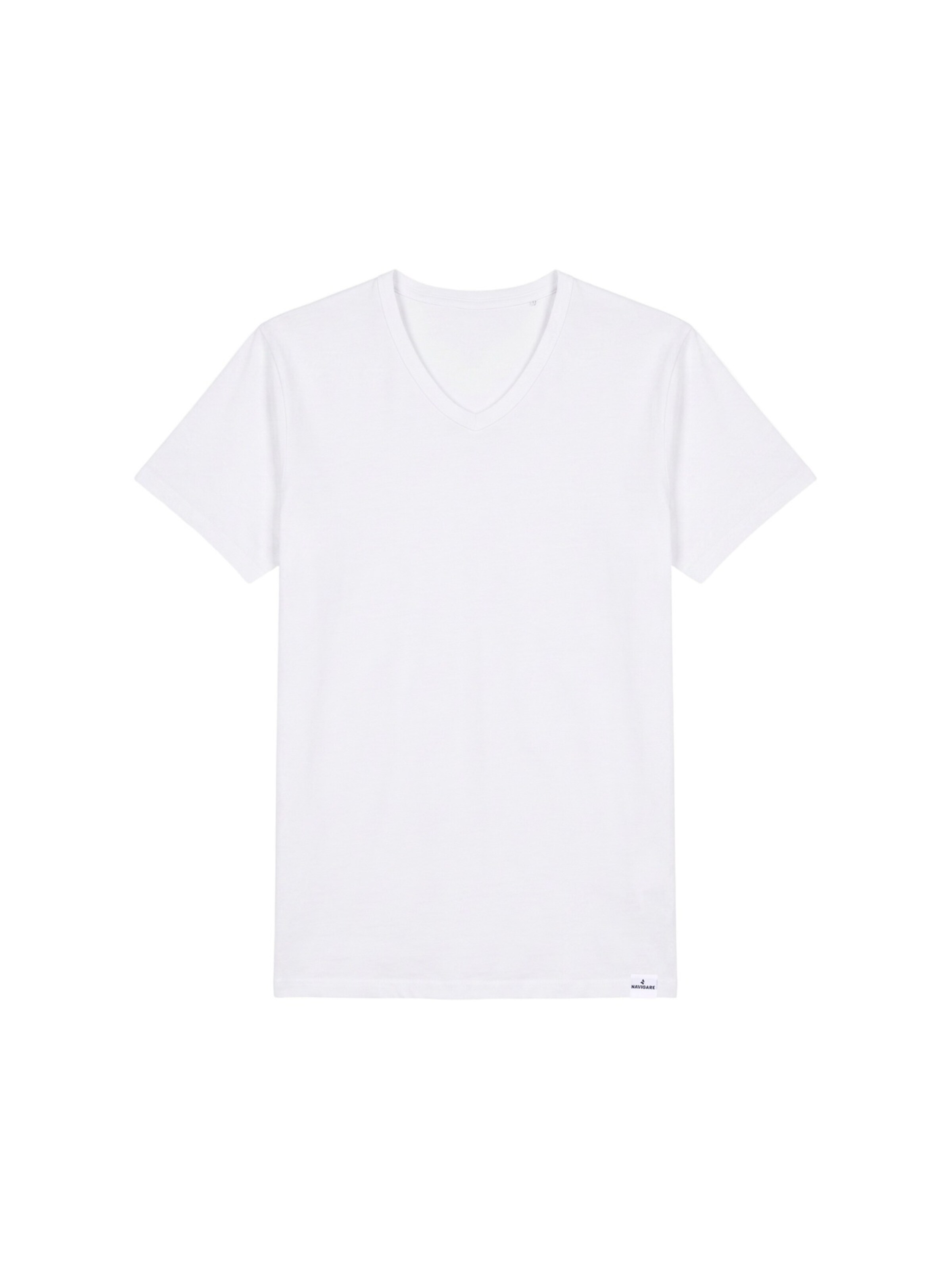 Top 'T-shirt Uomo Scollo V Cotone 100% Navigare' di Navigare in bianco: frontale