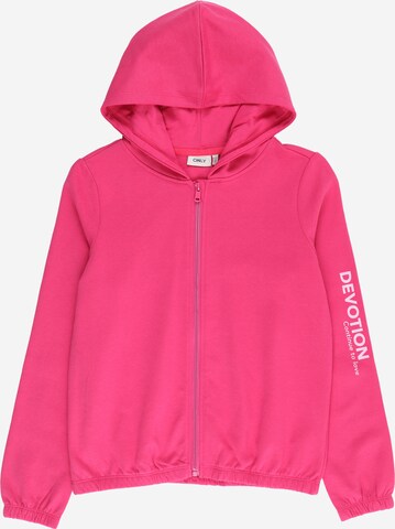 Veste de survêtement 'STASIA' KIDS ONLY en rose : devant