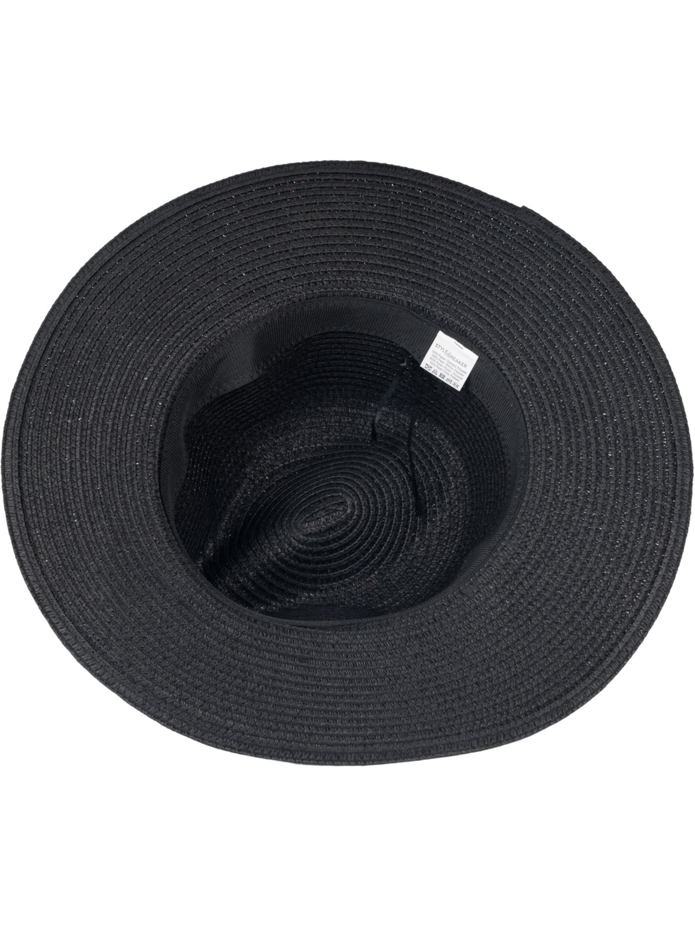 styleBREAKER Hut 'Panama Strohhut Hutband Azteken Muster'‌‌‌‌‌ in Schwarz