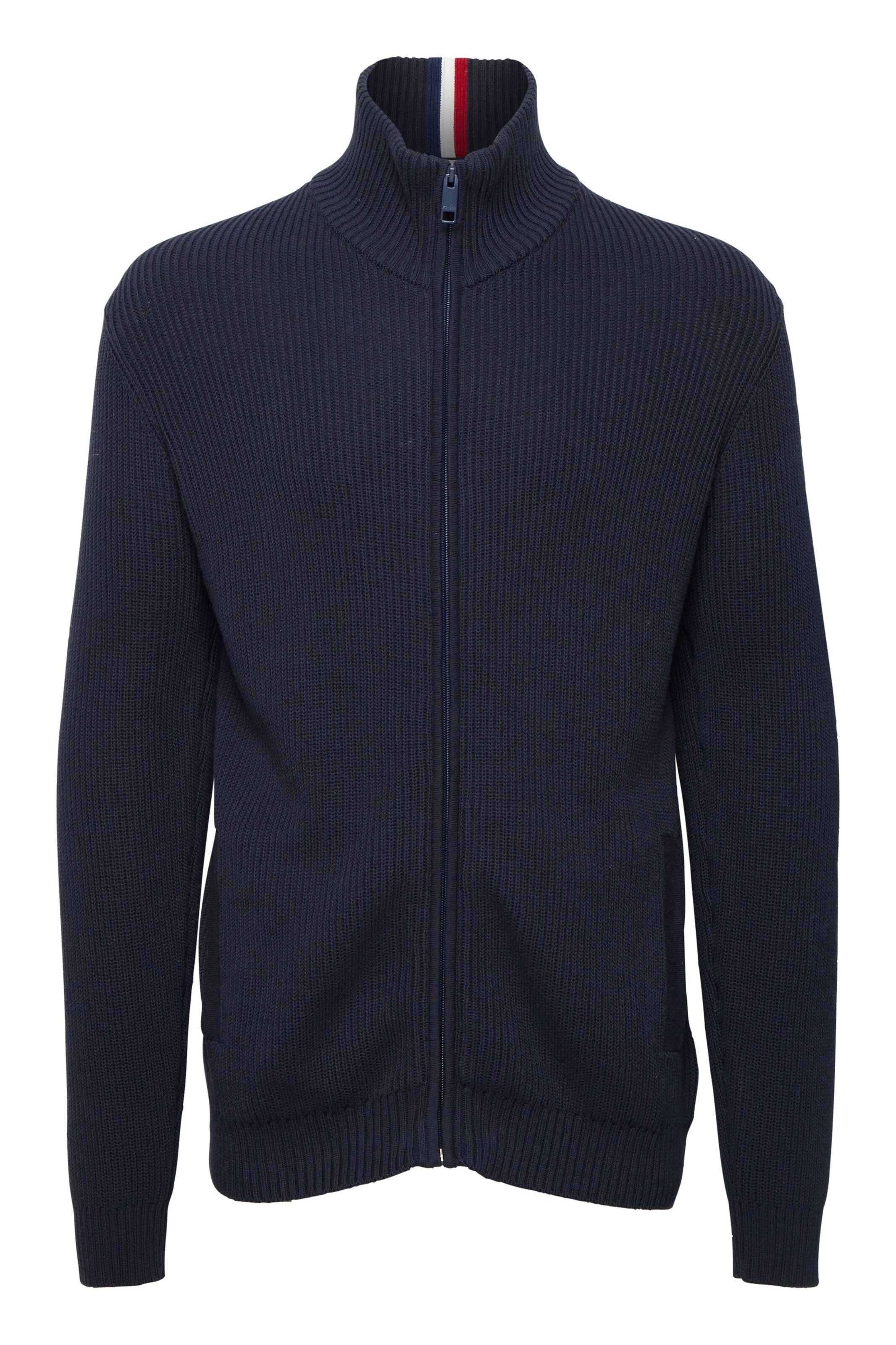 FQ1924 Strickjacke 'Kyle' in Blau: Vorderseite