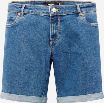 Vero Moda Curve Slimfit Shorts 'CLUNA' in Blau: predná strana