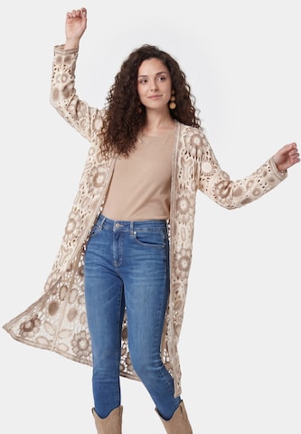 usha FESTIVAL Gebreid vest in Beige: voorkant