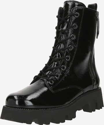 Paul Green Lace-Up Ankle Boots in Black: front