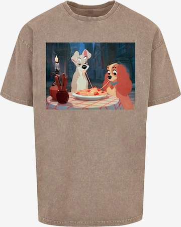 ABSOLUTE CULT T-Shirt 'Lady And The Tramp - Spaghetti Photo' in Grün: predná strana