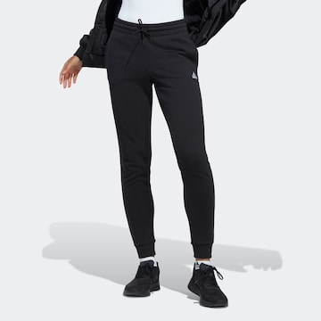 ADIDAS SPORTSWEAR Tapered Sportbroek 'Essentials' in Zwart: voorkant