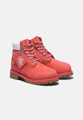 TIMBERLAND Lace-Up Ankle Boots in Red