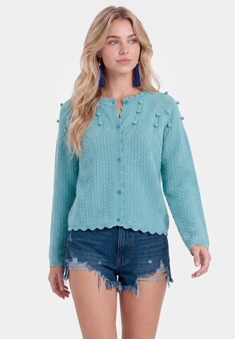 IZIA Gebreid vest in Blauw: voorkant