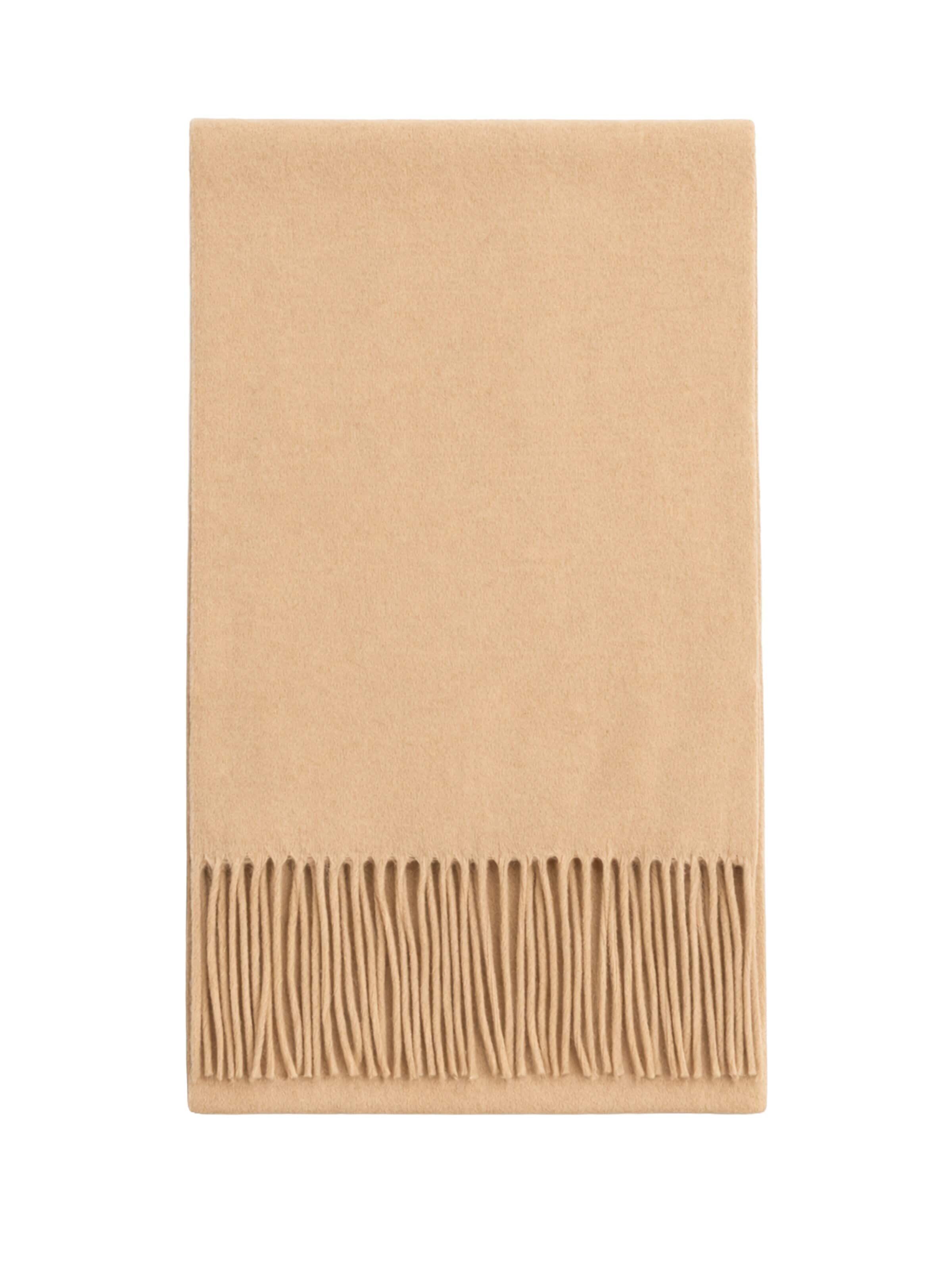 GOBI Cashmere Sjaal 'Unisex Cashmere Fringed Scarf' in Beige: voorkant