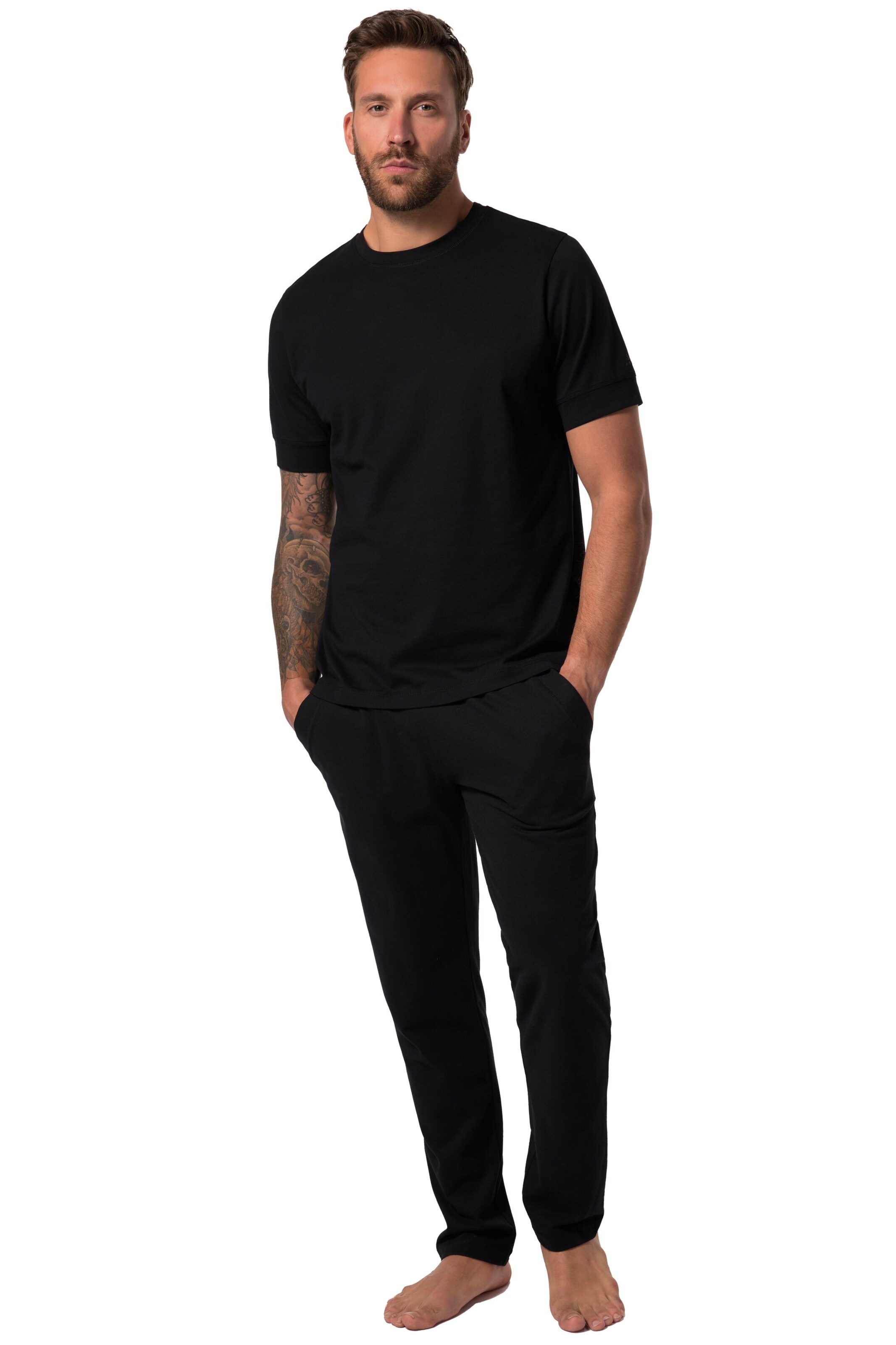 JP1880 Pajamas long in Black: front