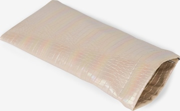 styleBREAKER Etui 'Brillenetui Kroko Perlmutt mit Putztuch' in Beige: Vorderseite