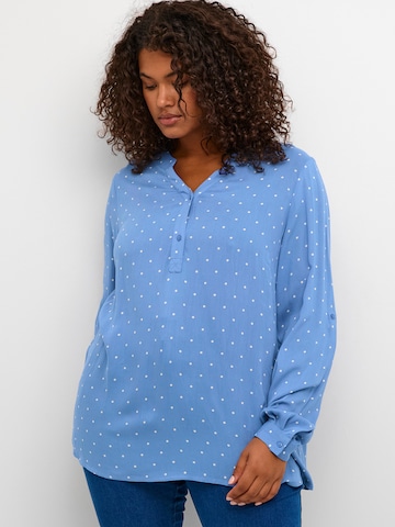 KAFFE CURVE Blouse 'Joy' in Blauw: voorkant