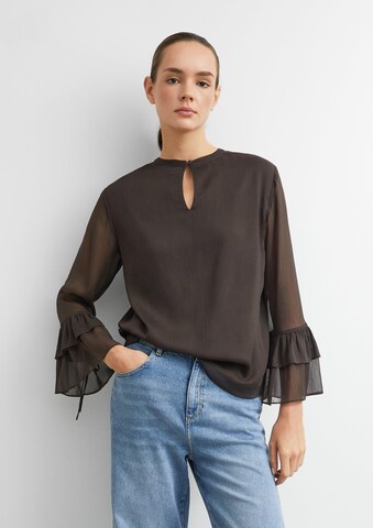 COMMA Blouse in Bruin: voorkant
