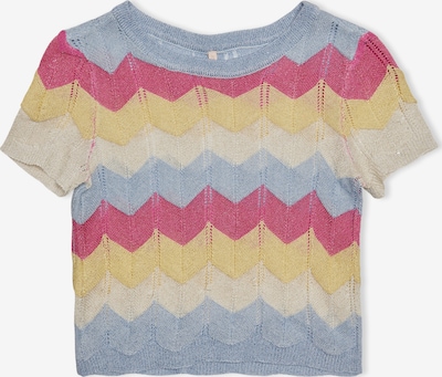 KIDS MINI GIRL Sweter 'Ganny' w kolorze podpalany niebieski / jasnożółty / różowy / białym, Podgląd produktu