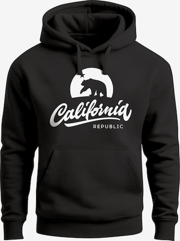 Neverless Sweatshirt 'California Bear' in Black: front