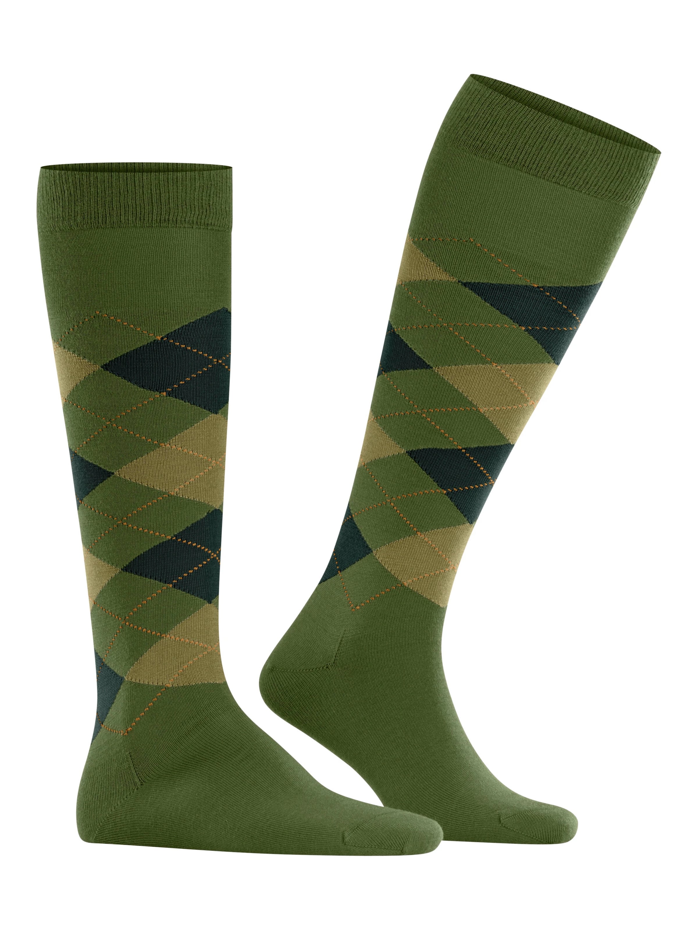BURLINGTON Knee High Socks 'Edinburgh' in Green