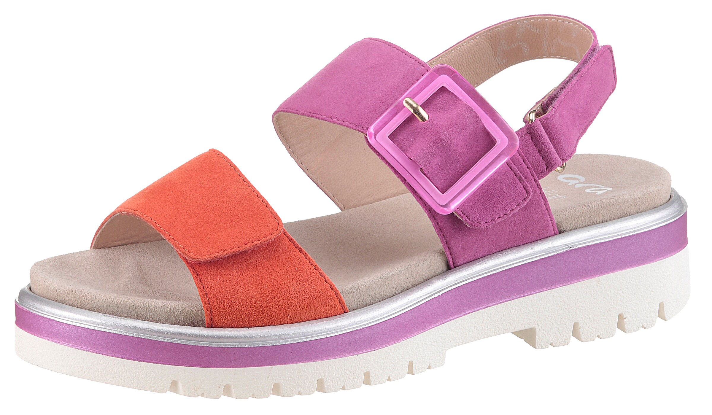 ARA Strap Sandals in Pink: front
