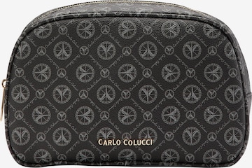 Carlo Colucci Toiletry Bag 'Cozzio' in Black: front