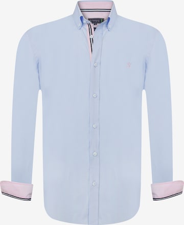 Camicia 'Waterford' di Sir Raymond Tailor in blu: frontale