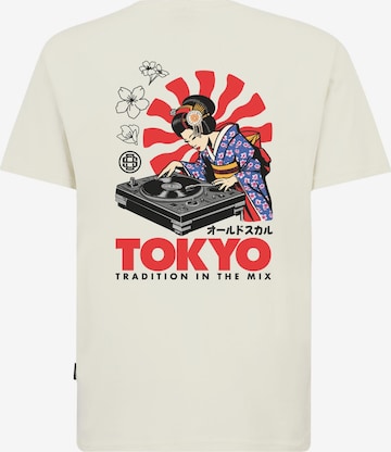 Oldskull Shirt 'Asian Neon Djane Logo' in White: front