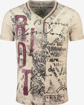 Key Largo Shirt 'Riot' in Beige: voorkant