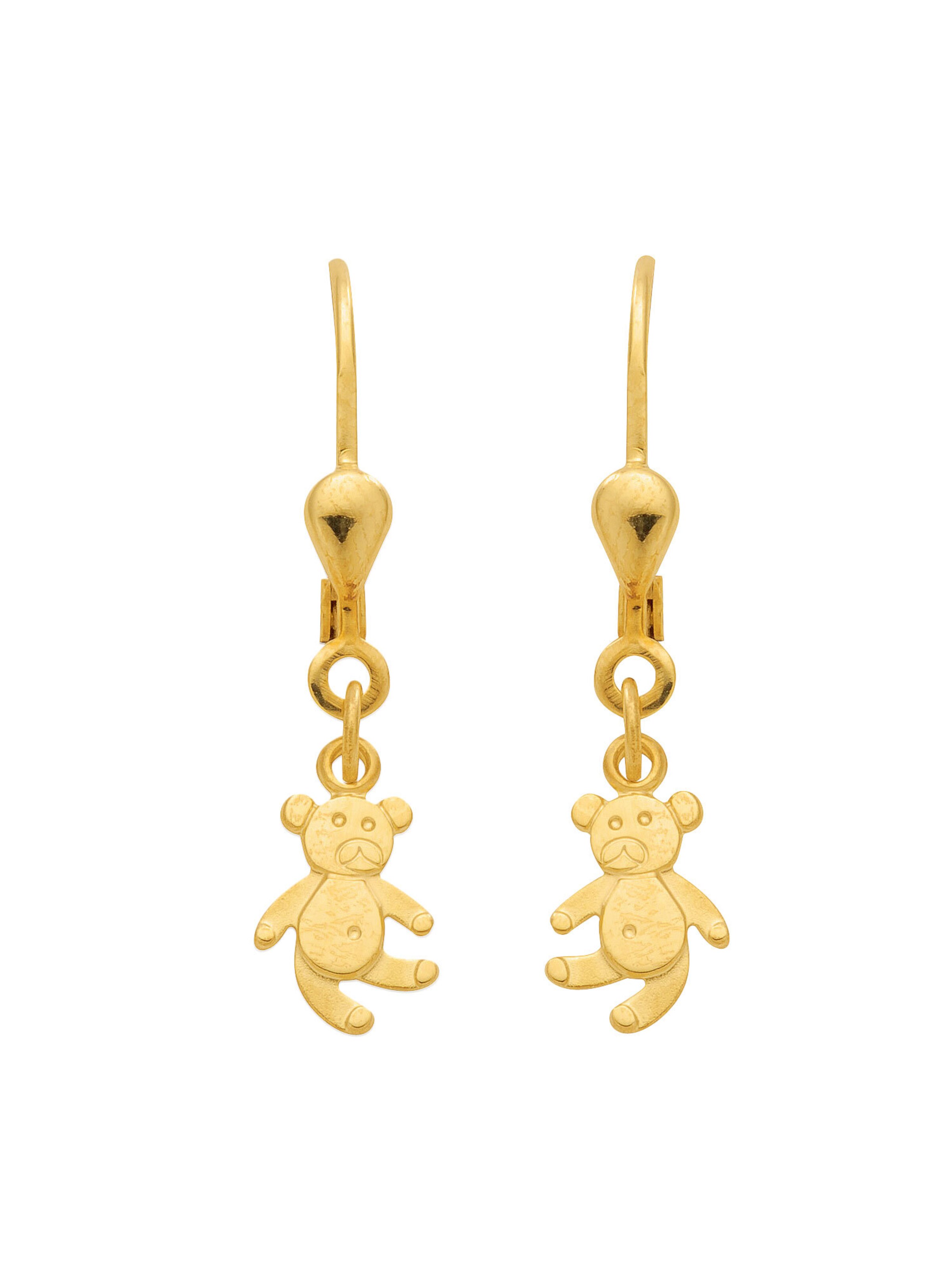 Adelia´s Ohrringe 'Bär' in Gold: Vorderseite