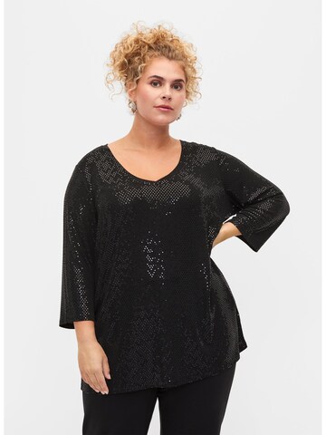 Zizzi Bluse 'MLILI' in Schwarz: predná strana