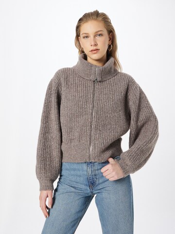 WEEKDAY Knit Cardigan 'Brielle' in Brown: front