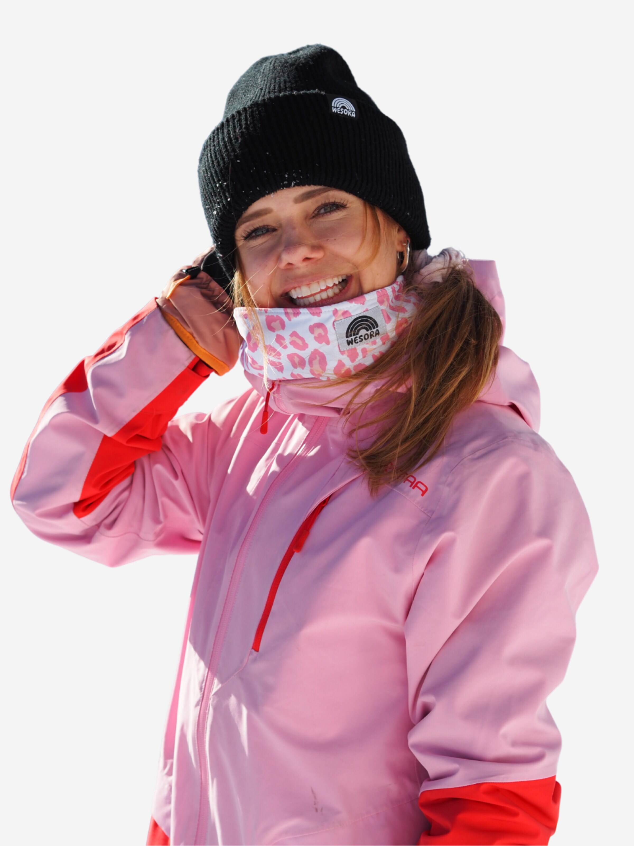 WESORA GmbH Loop scarf 'Printed Neckwarmer Fleece + UV-Schutz' in Pink: front