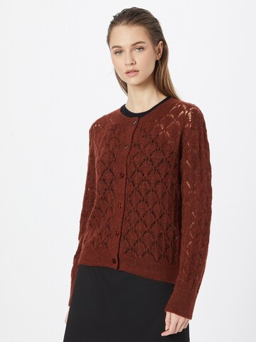 JDY Knit Cardigan 'LETTY' in Brown: front