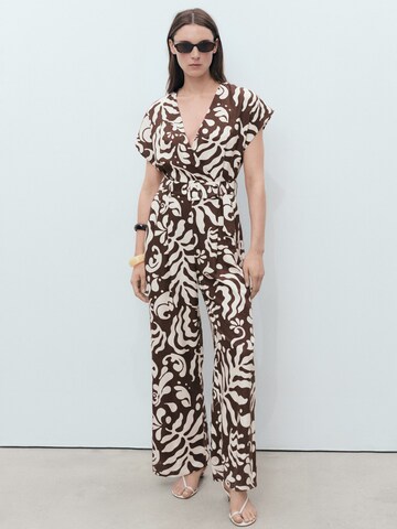 MANGO Jumpsuit 'MERCI' in Brown: front