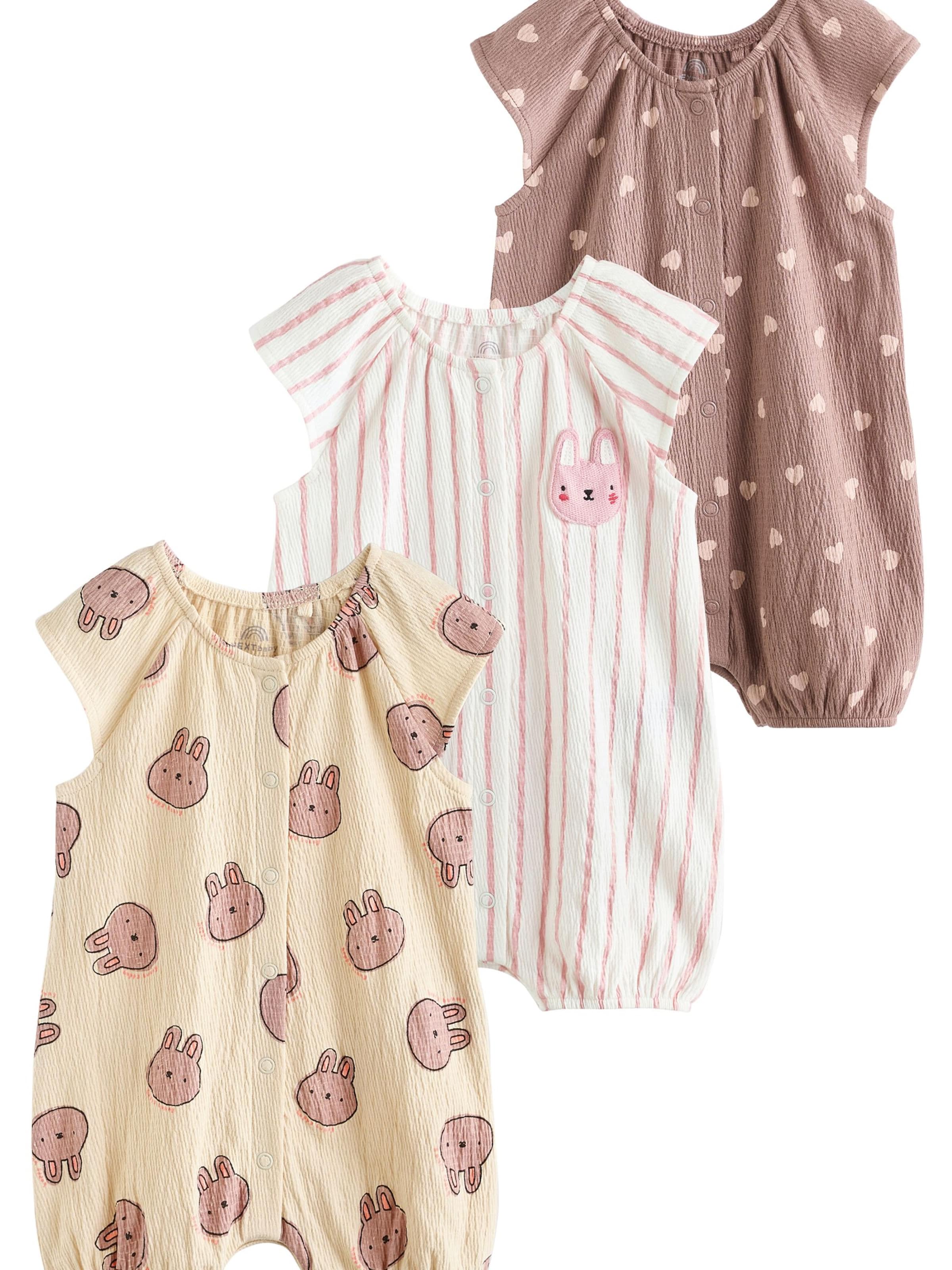 Next Бебешки гащеризони/боди в кафяво: отпред