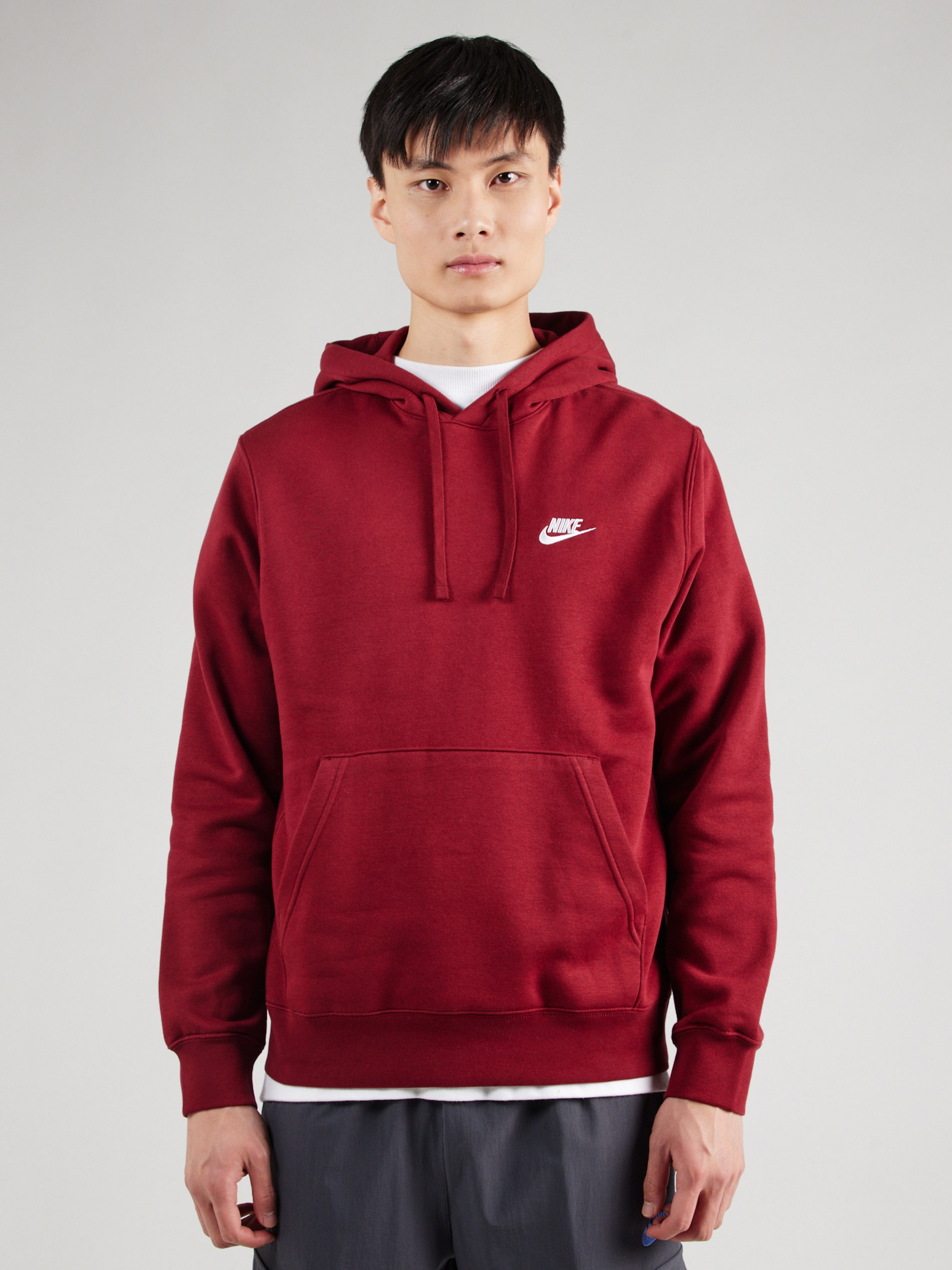Nike Sportswear Regular fit Sweatshirt 'Club Fleece' in Ruby Red | ABOUT YOU