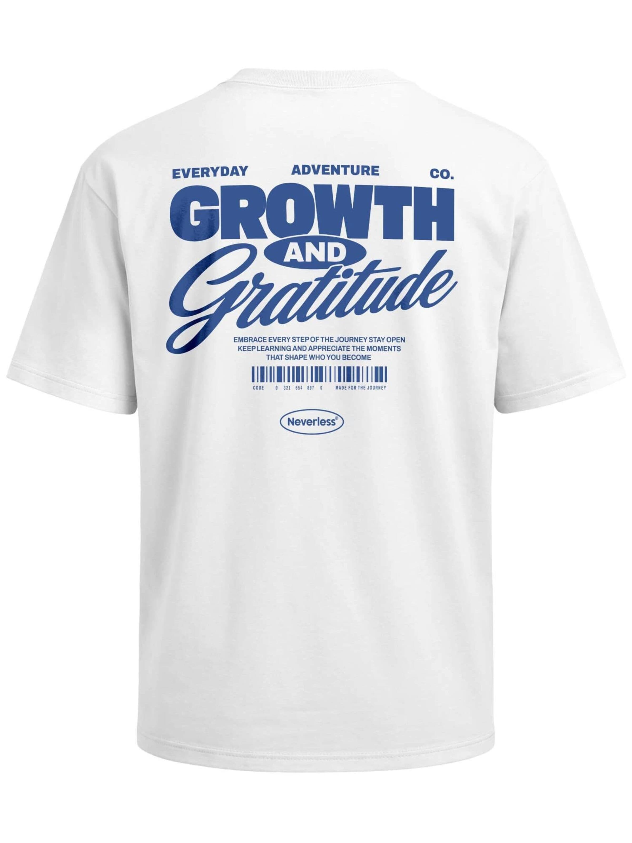 Neverless Shirt 'Growth and Gratitude' in White: front