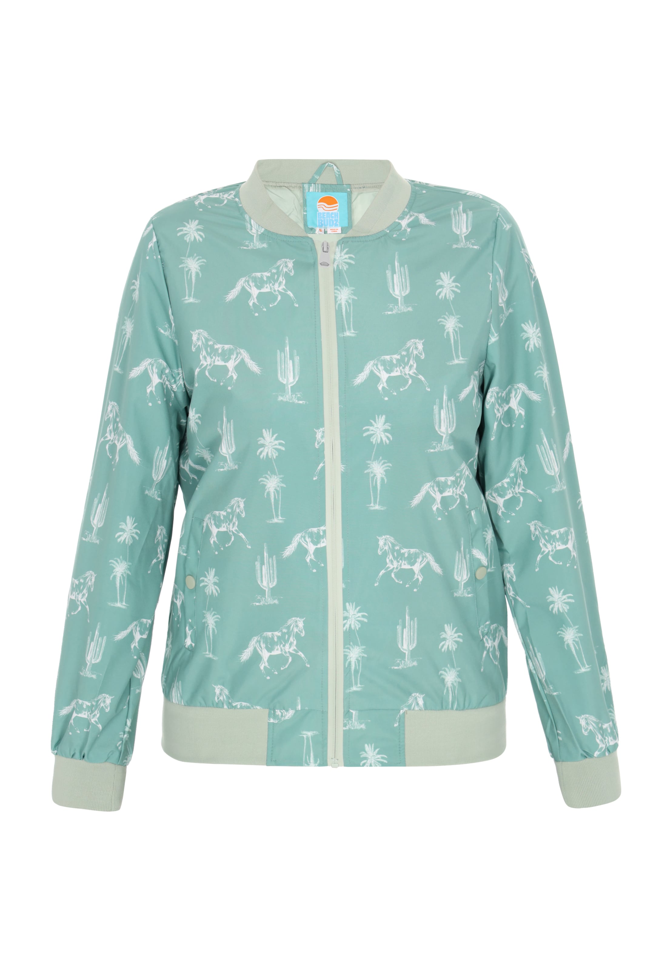 beach budz Φθινοπωρινό και ανοιξιάτικο μπουφάν σε πράσινο: μπροστά