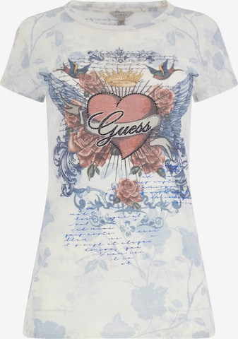 T-shirt GUESS en blanc : devant