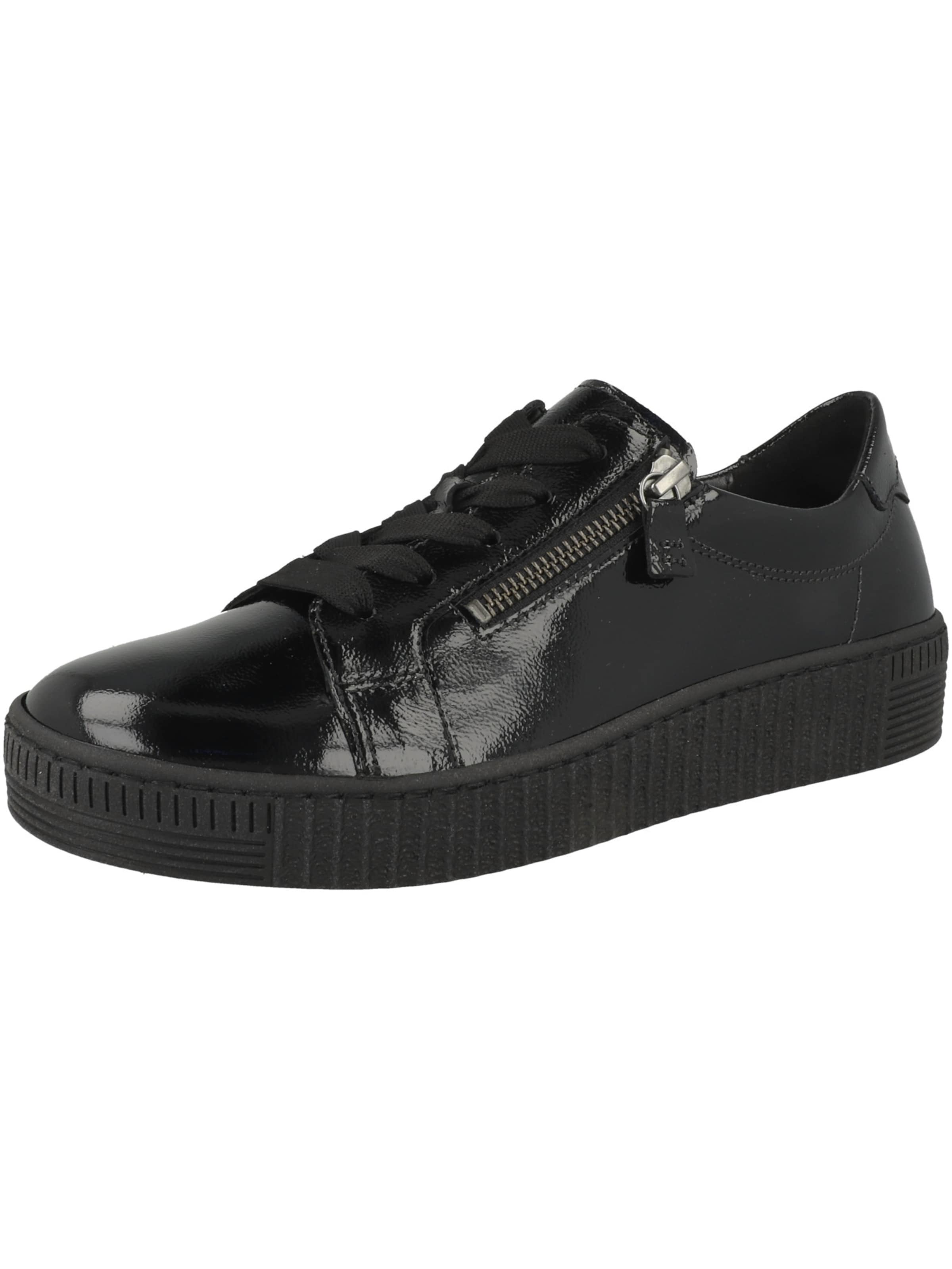 GABOR Platform trainers in Black: front