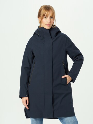 Krakatau Between-seasons coat in Blue: front