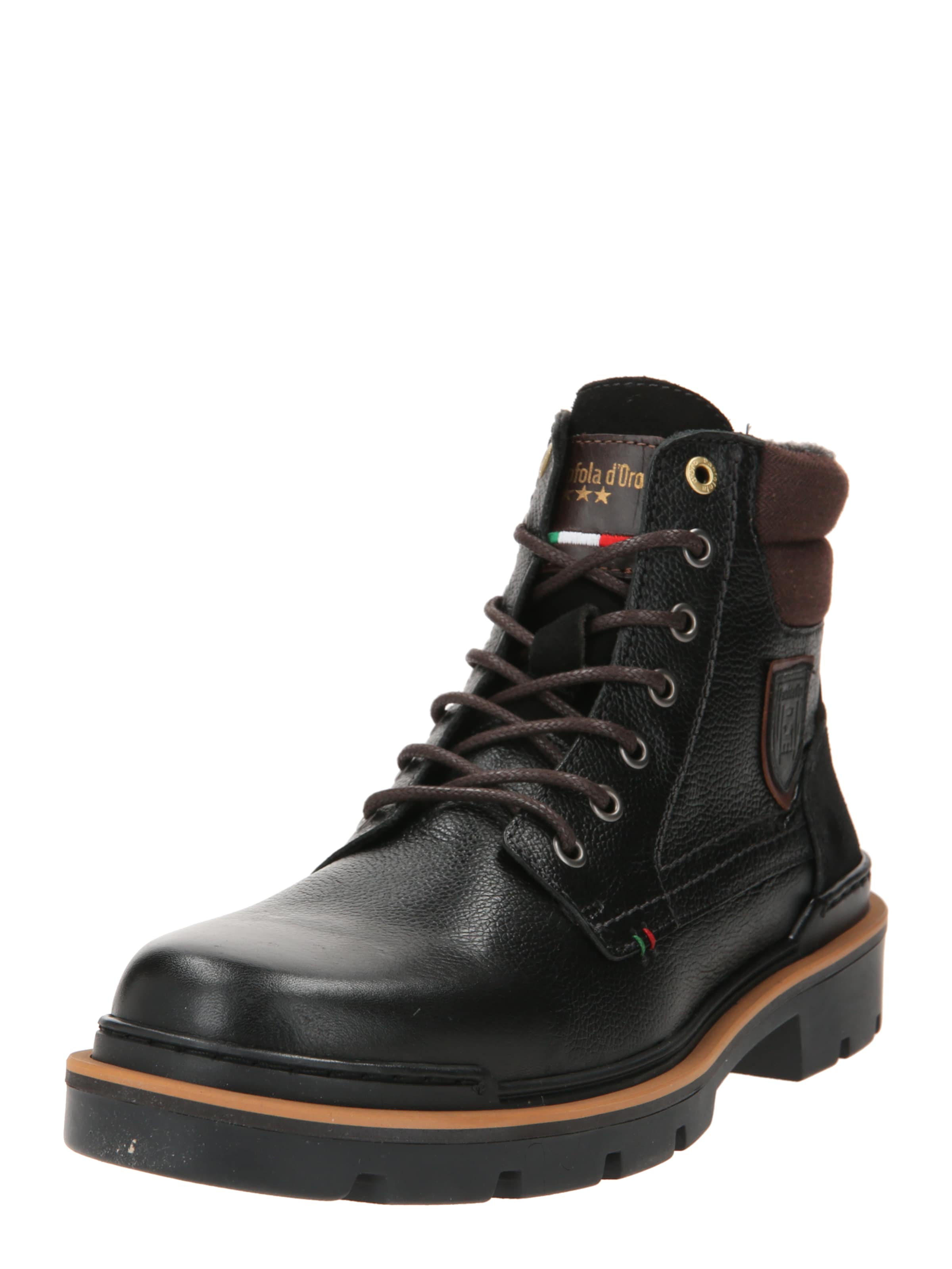 PANTOFOLA D'ORO Schnürboots 'Pontida' in Schwarz: Vorderseite