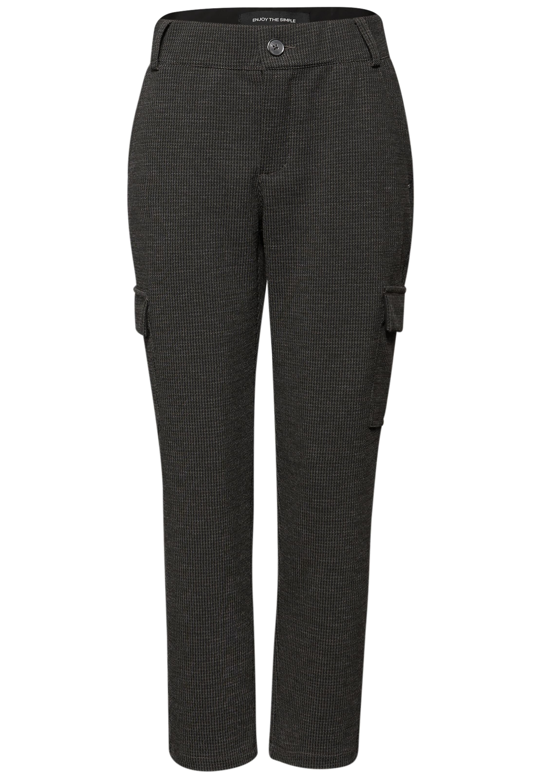 STREET ONE Tapered Cargo Pants in Brown: front