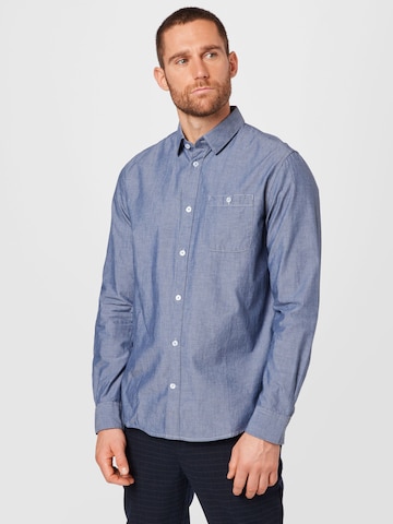 Coupe regular Chemise TOM TAILOR en bleu : devant